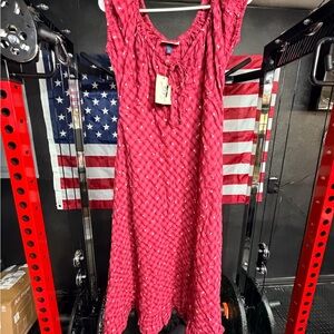 Women’s Pink Cotton Sundress with Eyelet Detail